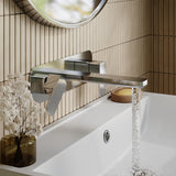 Modern Splash Chrome 3 Tap Hole Wall Mounted Basin Mixer With Plate
