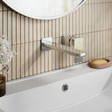 Modern Splash Chrome 2 Tap Hole Wall Mounted Basin Mixer