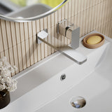 Modern Splash Chrome 2 Tap Hole Wall Mounted Basin Mixer