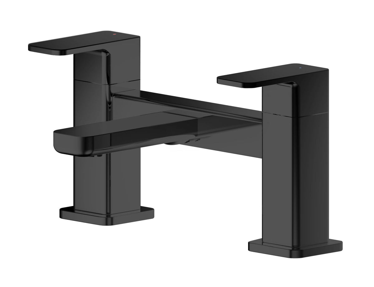 Modern Splash Matt Black Deck Mounted Bath Filler