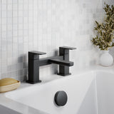 Modern Splash Matt Black Deck Mounted Bath Filler