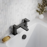 Modern Splash Matt Black Deck Mounted Bath Filler