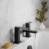 Modern Splash Matt Black Deck Mounted Bath Filler