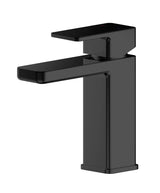 Modern Splash Matt Black Mono Basin Mixer With Push Button Waste