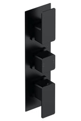 Modern Splash Matt Black Triple Thermostatic Shower Valve