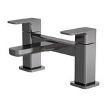 Modern Splash Brushed Pewter Deck Mounted Bath Filler
