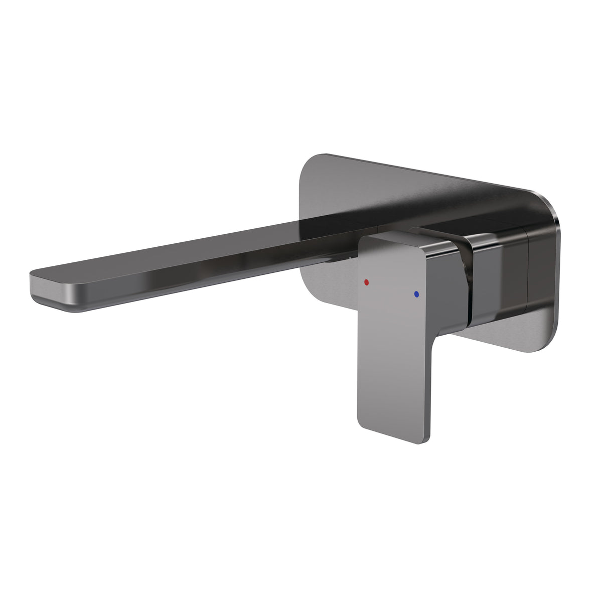 Modern Splash Brushed Pewter 2 Tap Hole Wall Mounted Basin Mixer