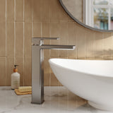 Modern Splash Brushed Pewter High Rise Mono Basin Mixer