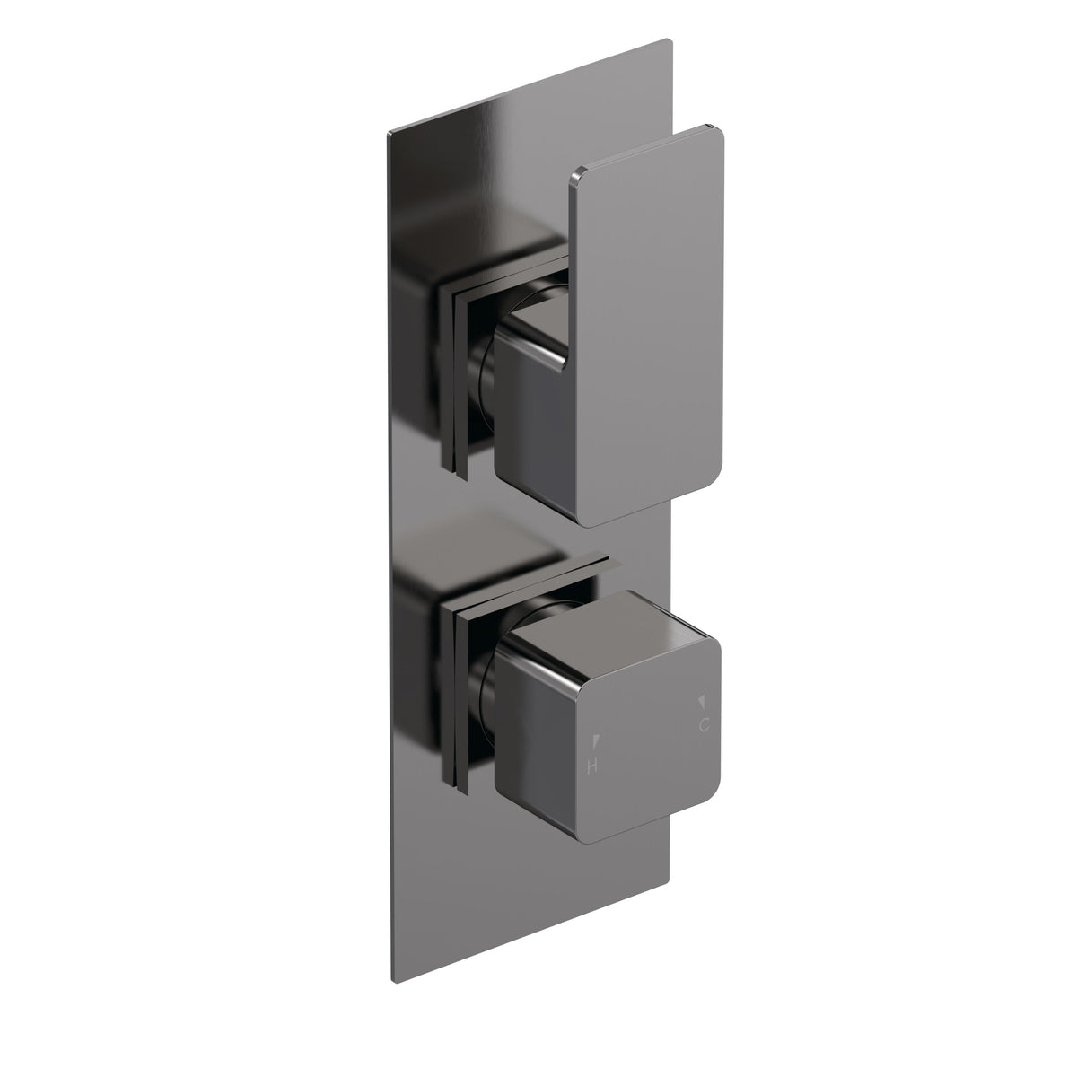 Modern Splash Brushed Pewter Twin Thermostatic Shower Valve