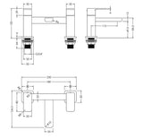 Modern Splash Brushed Brass Deck Mounted Bath Filler