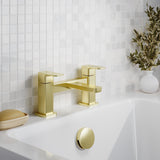 Modern Splash Brushed Brass Deck Mounted Bath Filler
