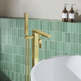 Modern Splash Brushed Brass Freestanding Bath Shower Mixer