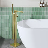 Modern Splash Brushed Brass Freestanding Bath Shower Mixer