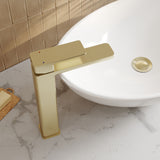 Modern Splash Brushed Brass High Rise Mono Basin Mixer