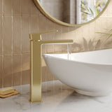 Modern Splash Brushed Brass High Rise Mono Basin Mixer