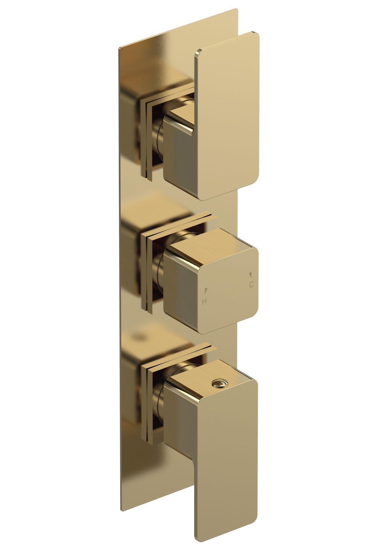 Modern Splash Brushed Brass Triple Thermostatic Shower Valve With Diverter