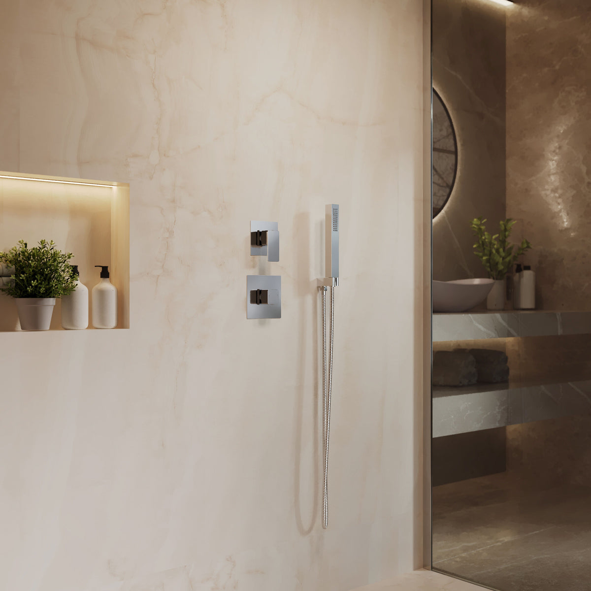 Modern Splash Chrome Thermostatic Temperature Control Shower Valve