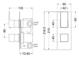 Modern Splash Windon Chrome Twin Thermostatic Shower Valve With Diverter