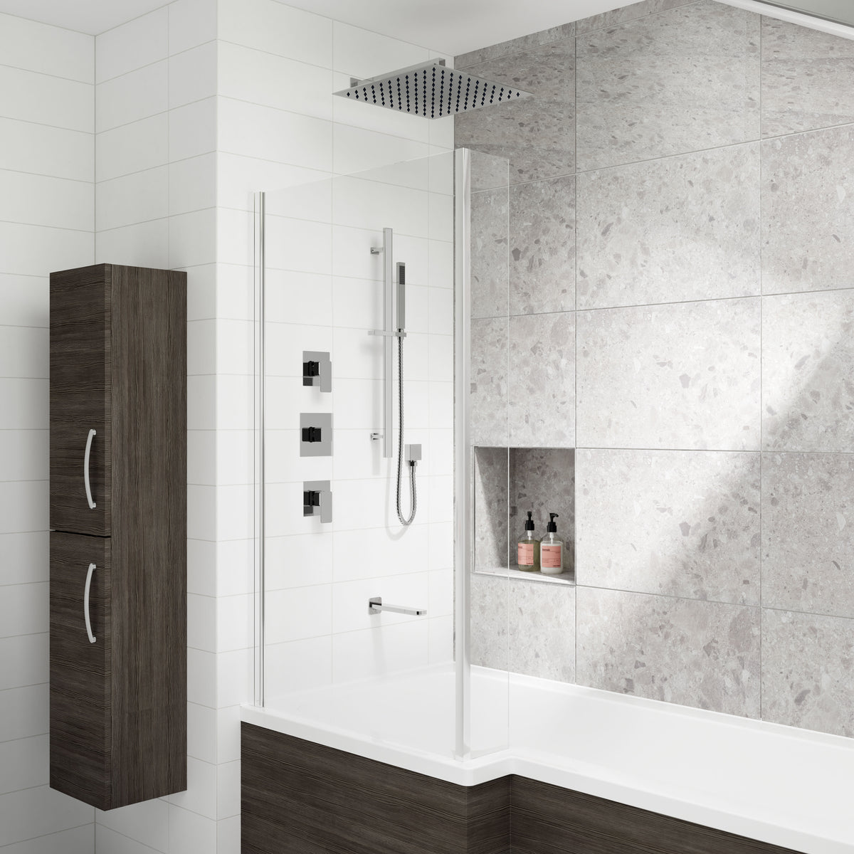 Modern Splash Chrome Concealed Triple Shower Valve With Diverter