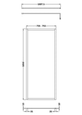 Modern Splash 760mm Brushed Brass Outer Frame  Wetroom Screen