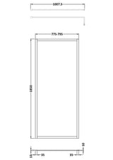 Modern Splash 800mm Brushed Brass Outer Frame  Wetroom Screen