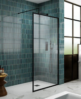 Modern Splash 900mm Matt Black Outer Frame Wetroom Screen