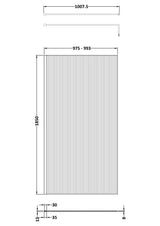 Modern Splash 1000mm Matt Black Fluted Wetroom Screen With Support Bar