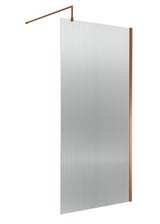 Modern Splash 1000mm Brushed Bronze Fluted Wetroom Screen With Support Bar