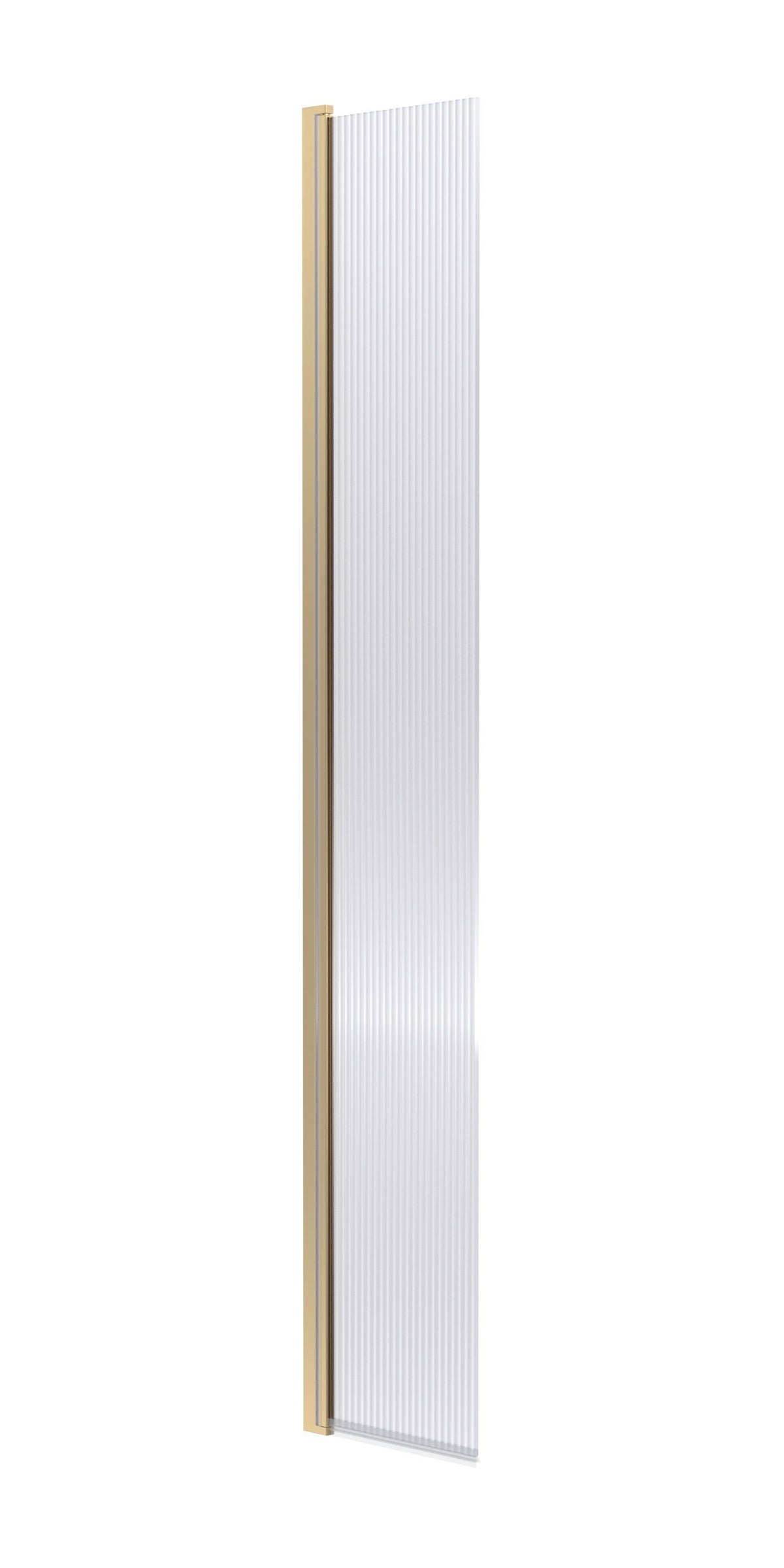 Modern Splash 300mm Brushed Brass Fluted Hinged Wetroom Screen