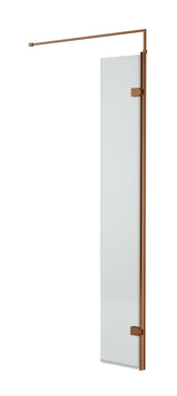 Modern Splash 300mm Brushed Bronze Hinged Flipper Screen 8mm Glass