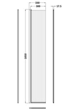 Modern Splash 300mm Brushed Pewter Fluted Hinged Shower Door With Support Bar