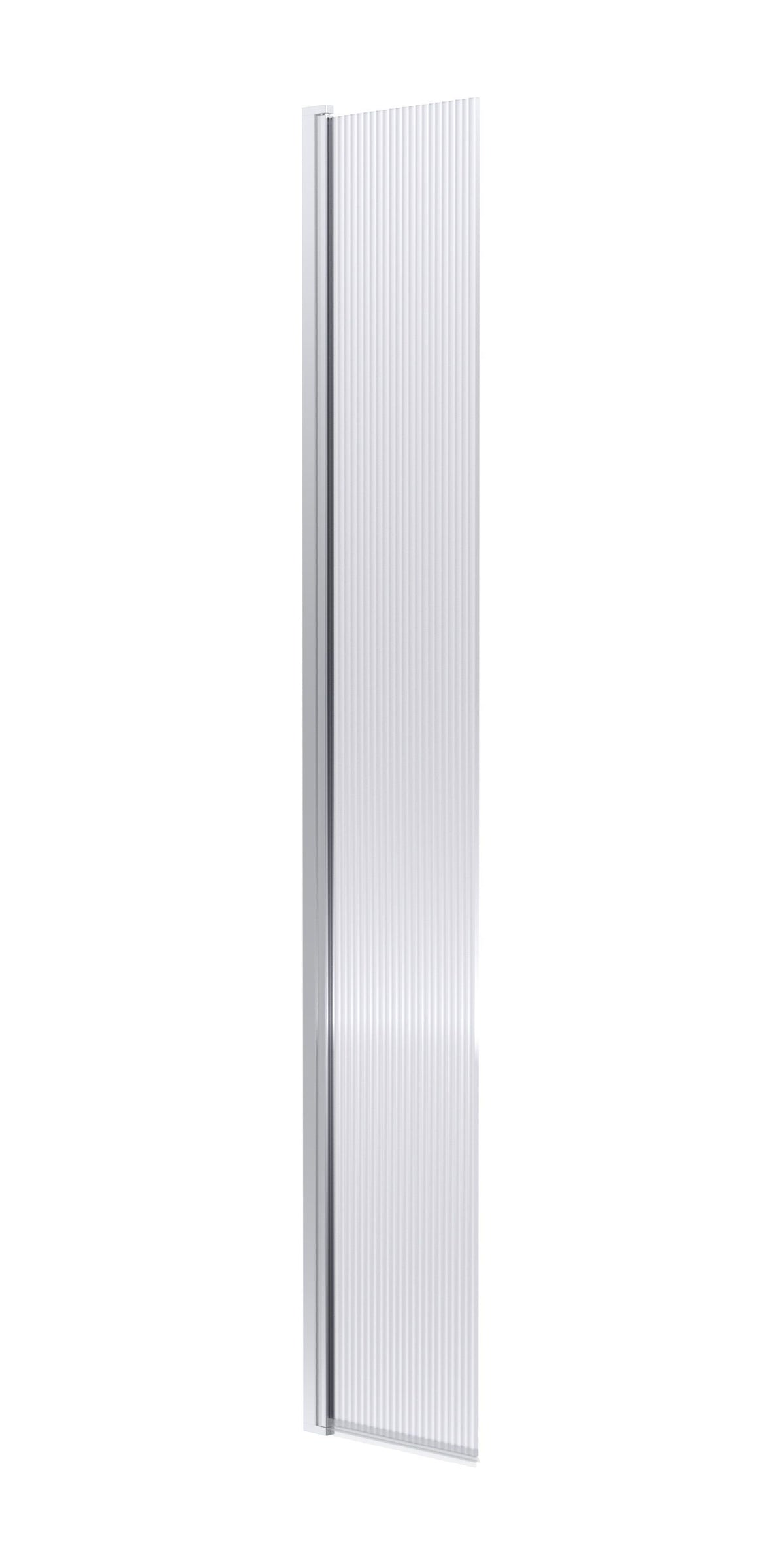 Modern Splash 300mm Chrome Fluted Hinged Wetroom Screen