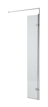 Modern Splash 300mm Chrome Fluted Hinged Wetroom Screen With Support Bar