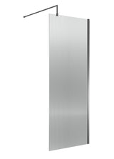 Modern Splash 800mm Brushed Pewter Fluted Wetroom Panel With Support Bar