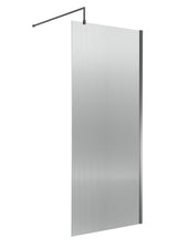Modern Splash 900mm Brushed Pewter Fluted Wetroom Panel With Support Bar