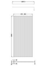 Modern Splash 900mm Chrome Fluted Wetroom Screen With Support Bar
