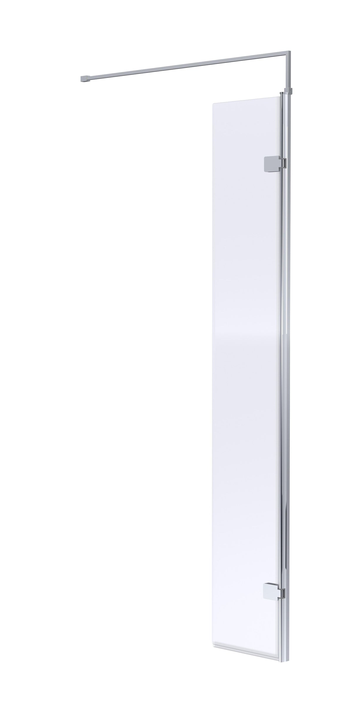 Modern Splash 300mm Chrome Hinged Wetroom Screen With Support Bar