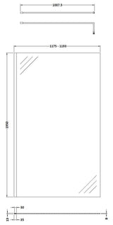 Hudson Reed 1200mm Chrome Wetroom Screen With Support Bar