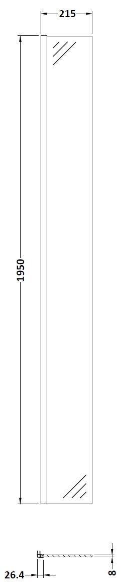 Hudson Reed 250mm Chrome Minimal Fixed Wetroom Return Screen
