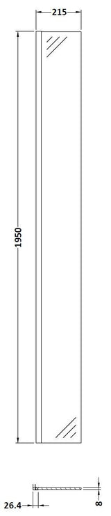 Hudson Reed 250mm Chrome Minimal Fixed Wetroom Return Screen