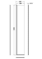 Hudson Reed 300mm Brushed Brass Hinged Wetroom Screen