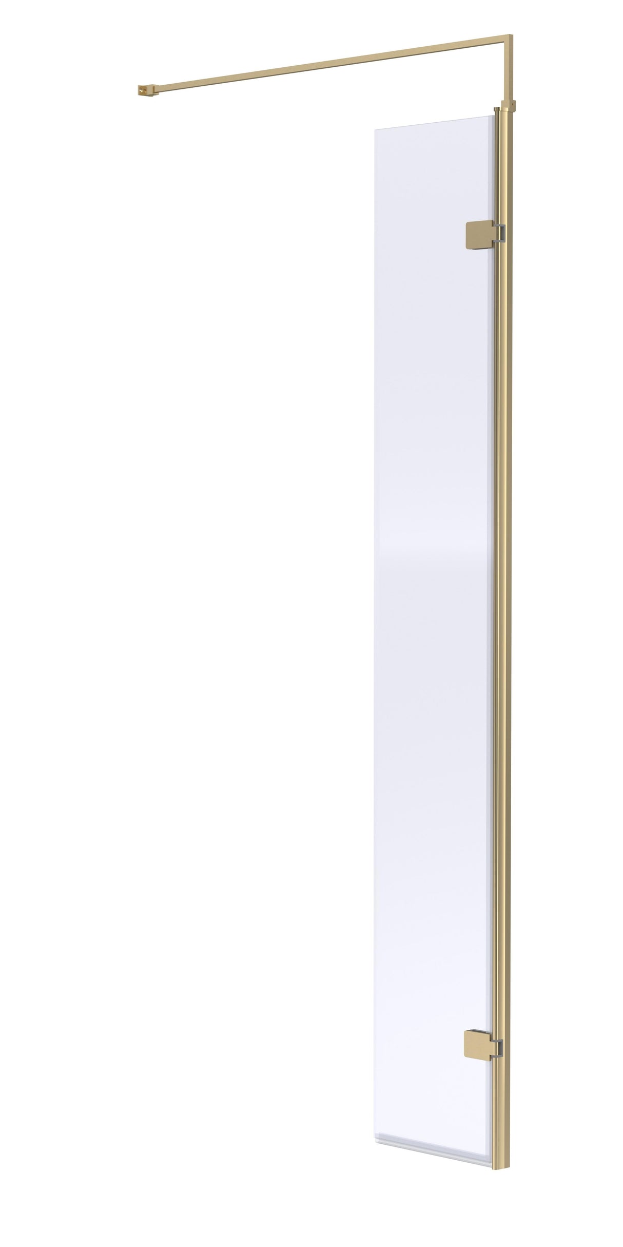 Hudson Reed 300mm Brushed Brass Wetroom Screen With Support Bar