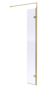 Hudson Reed 300mm Brushed Brass Wetroom Screen With Support Bar