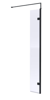 Hudson Reed 300mm Matt Black Wetroom Screen With Support Bar