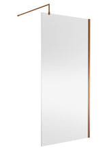 Modern Splash 1000mm Brushed Bronze Wetroom Screen With Support Bar