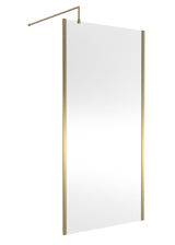 Modern Splash 1000mm Brushed Brass Wetroom Screen With Support Bar
