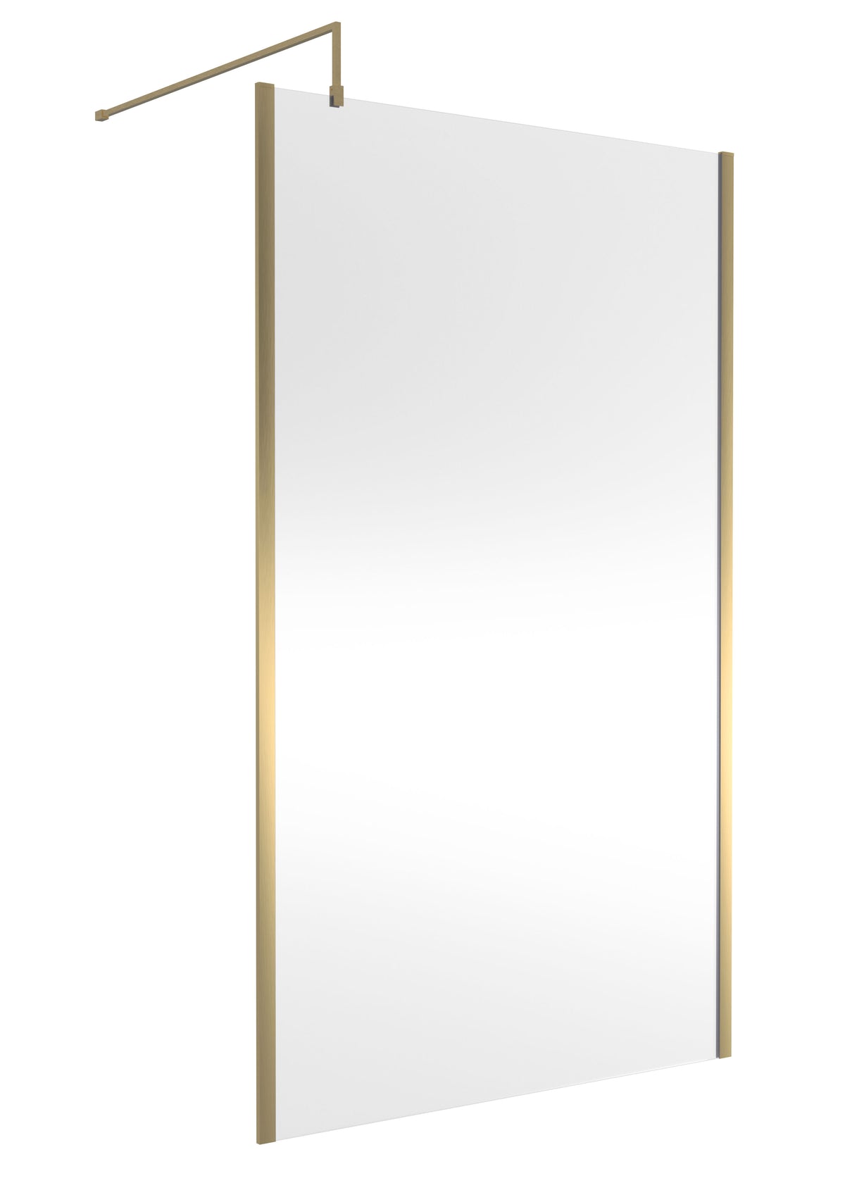 Modern Splash 1200mm Brushed Brass Wetroom Screen With Support Bar