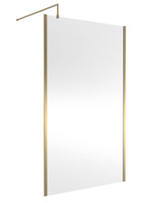 Modern Splash 1200mm Brushed Brass Wetroom Screen With Support Bar