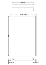 Modern Splash 1200mm Brushed Brass Wetroom Screen With Support Bar