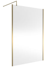 Modern Splash 1400mm Brushed Brass Wetroom Screen With Support Bar